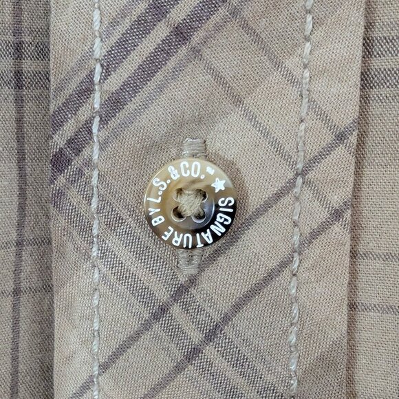 Levis Signature Plaid Shirt Beige - Size XL - Picture 6 of 12